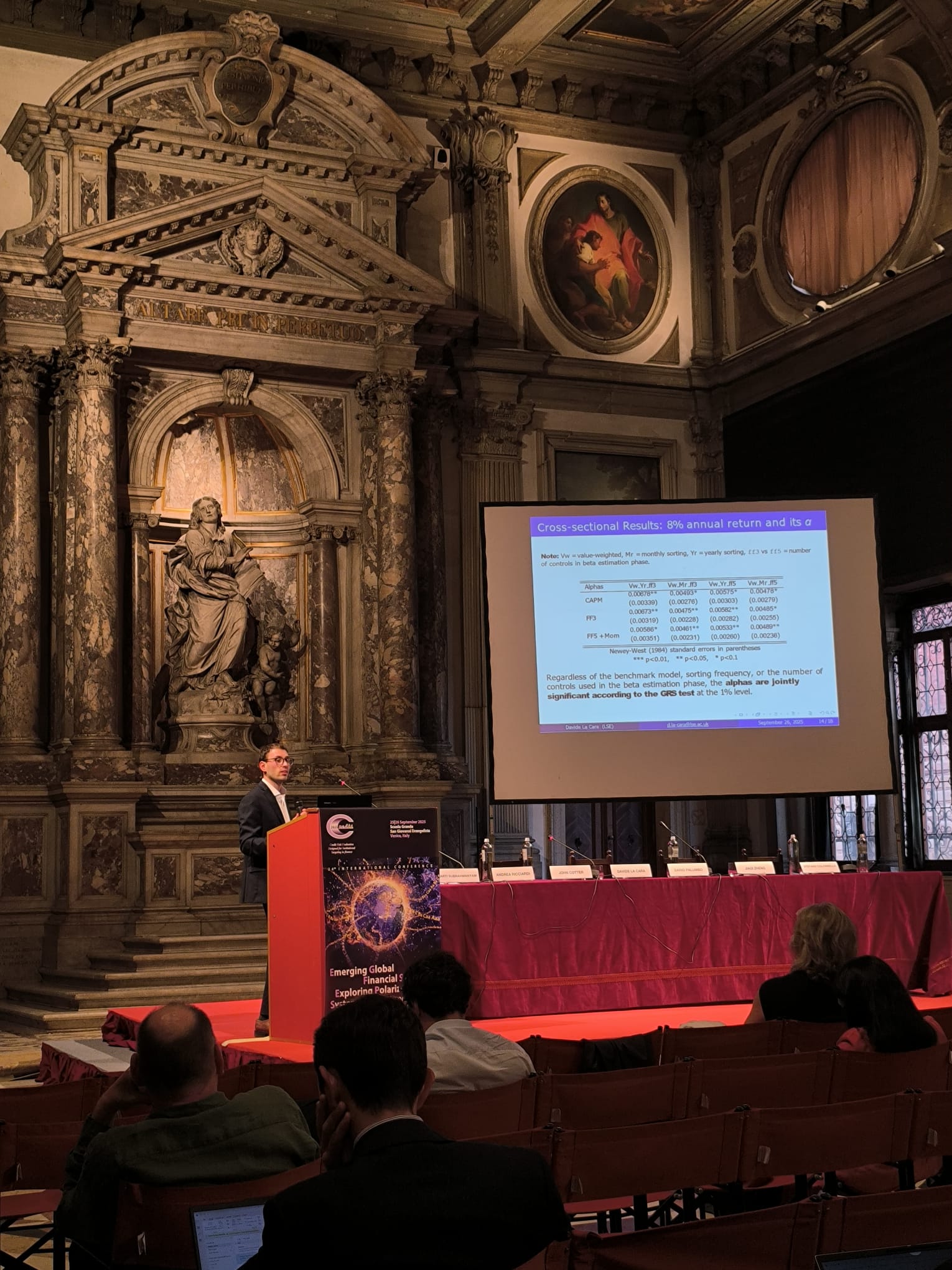 Davide La Cara presenting at GRETA Credit 2025 in Venice